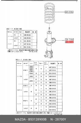 Амортизатор B53128900B MAZDA