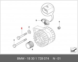 Болт, система выпуска 18 30 1 728 074 BMW