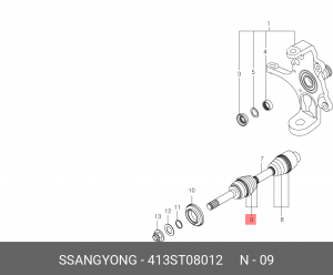 Комплект пылника, приводной вал 413ST08012 SSANG YONG