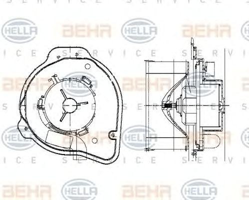 Электродвигатель, вентиляция салона 8EW009159281 HELLA