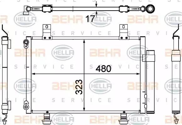 Конденсатор, кондиционер 8FC 351 304-431 HELLA