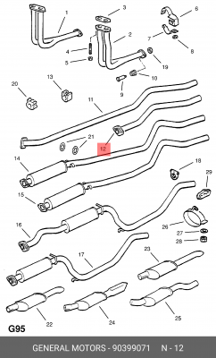 Выпускной трубопровод 90399071 GENERAL MOTORS
