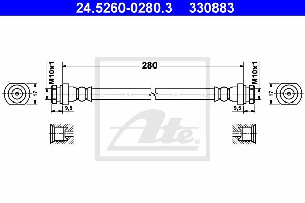 Тормозной шланг 24.5260-0280.3 ATE