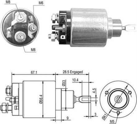 Тяговое реле, стартер 940113050361 MAGNETI MARELLI