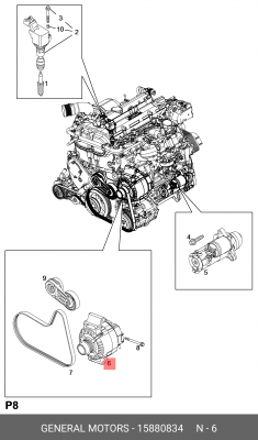 Генератор 15880834 GENERAL MOTORS