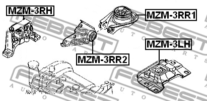 Подушка двигателя MZM-3RH FEBEST