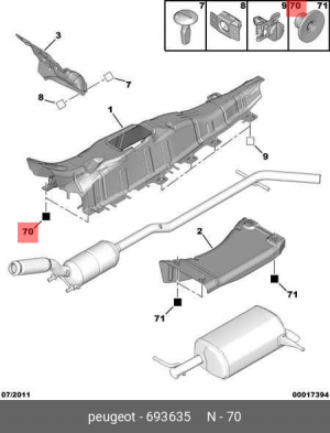 Гайка, выпускной коллектор 6936 35 CITROEN PEUGEOT