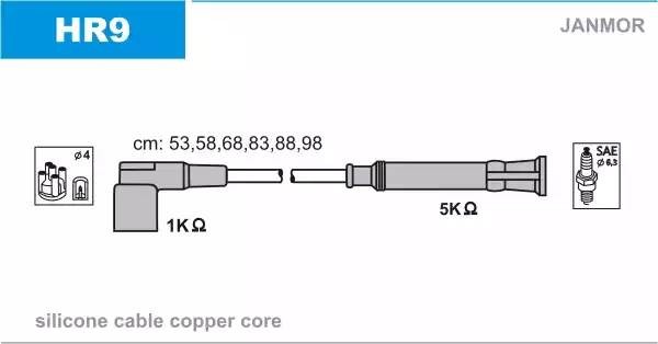 Ккомплект проводов зажигания HR9 JANMOR