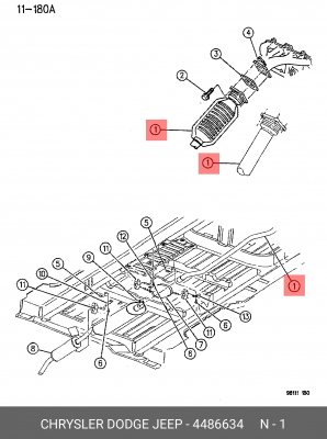 Катализатор 448 6634 CHRYSLER