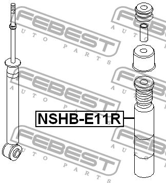 Отбойник с пыльником амортизатора подвески (комплект) NSHB-E11R FEBEST