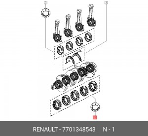 Подшипник коленвала 7701348543 RENAULT