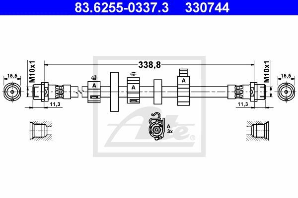 Тормозной шланг 83.6255-0337.3 ATE