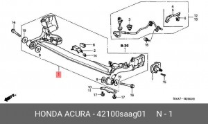 Балка задней подвески 42100-SAA-G01 HONDA