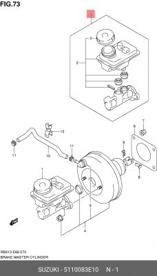 Главный тормозной цилиндр 51100-83E10 SUZUKI