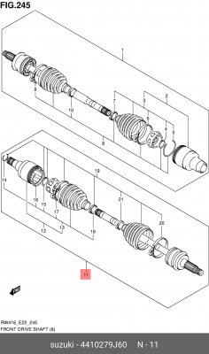 Приводной вал 44102-79J60 SUZUKI