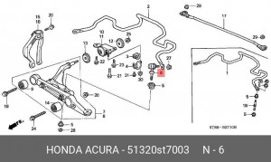 Тяга / стойка, стабилизатор 51320-ST7-003 HONDA
