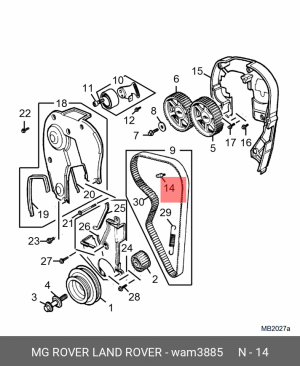 Болт WAM3885 MG ROVER LAND ROVER