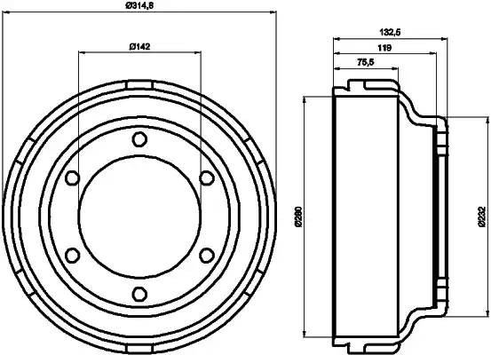 Тормозной барабан MBD059 MINTEX