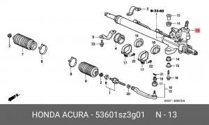 Рулевой механизм 53601SZ3G01 HONDA