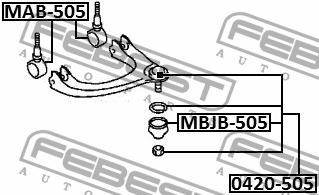 Сайлентблок рычага подвески MAB-505 FEBEST