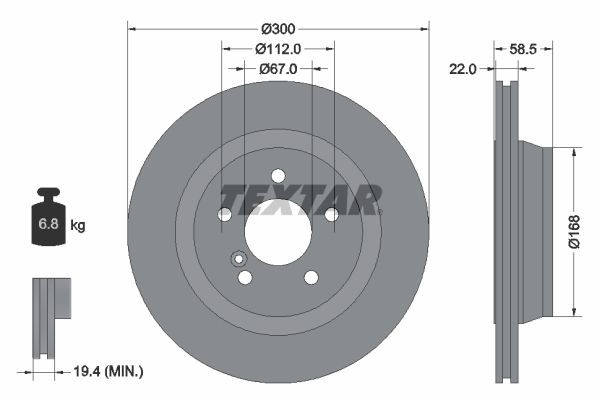 Тормозной диск 92099500 TEXTAR