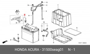 Батарея аккумуляторная 31500SEAG01 HONDA