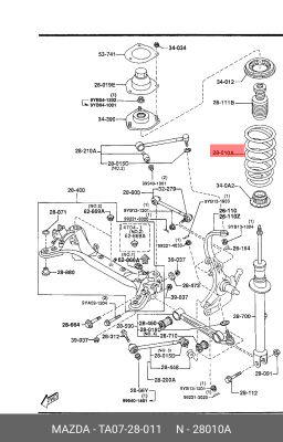 Пружина ходовой части TA07-28-011 MAZDA