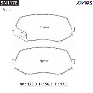 Колодки тормозные дисковые SN117E ADVICS