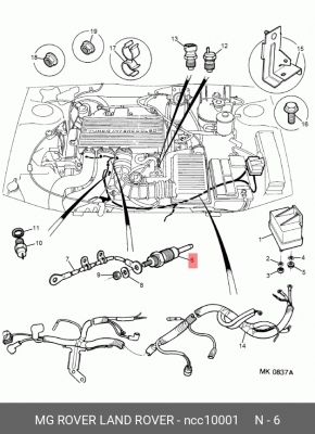 Свеча накаливания NCC10001 MG ROVER LAND ROVER