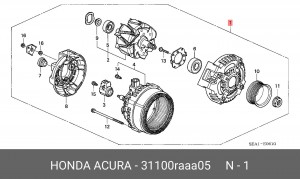 Генератор 31100RAAA05 HONDA