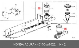 Главный тормозной цилиндр 46100SA1622 HONDA