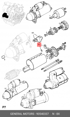 Кронштейн, угольная щетка 90540337 GENERAL MOTORS