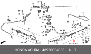 Главный цилиндр, система сцепления 46920S04003 HONDA