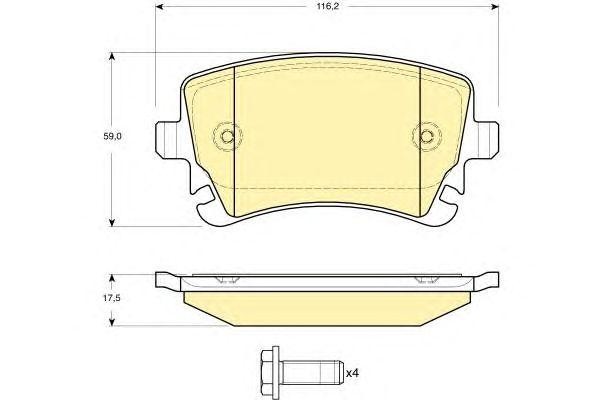 Комплект тормозных колодок, диско 6115161 GIRLING