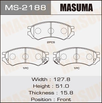 Колодки тормозные дисковые MS2188 MASUMA