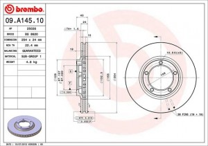 Тормозной диск 09.A145.10 BREMBO