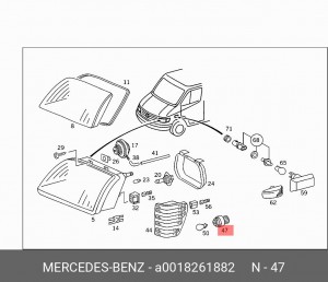 Патрон лампы A0018261882 MERCEDES BENZ