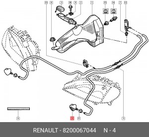 Форсунка омывателя фары 8200067044 RENAULT