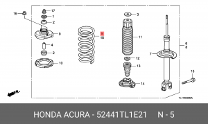 Пружина подвески 52441TL1E21 HONDA