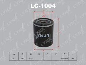 Фильтр масляный двигателя LC-1004 LYNXAUTO