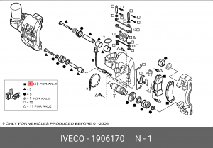 Комплект тормозных колодок, диско 1906170 IVECO