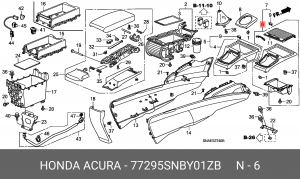 Накладка центральной консоли 77295SNBY01ZB HONDA