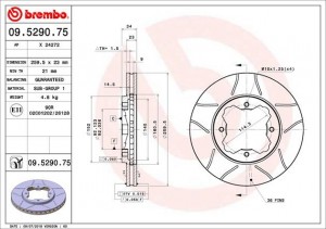 Тормозной диск 09.5290.75 BREMBO