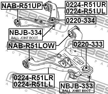 Опора шаровая подвески 0220-333 FEBEST