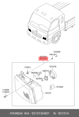 Фара головного света 921015H001 HYUNDAI KIA