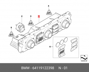 Панель управления климатом в салоне 64 11 9 122 398 BMW