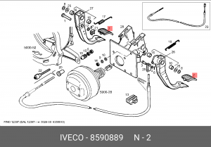 Педальные накладка, педаль тормоз 8590889 IVECO