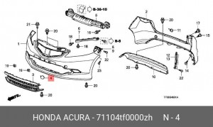 Заглушка бампера 71104TF0000ZH HONDA