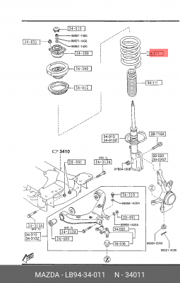 Пружина подвески LB94-34-011 MAZDA