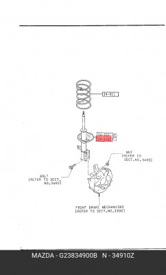 Амортизатор подвески G238-34-900B MAZDA
